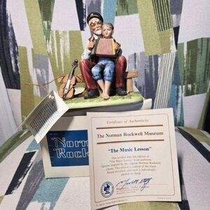 Norman Rockwell The Music Lesson Figurine Museum 1980 Porcelain COA Collectible